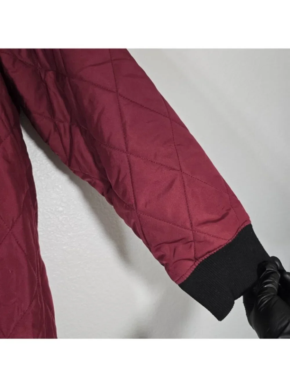 Weatherproof Vintage Quilted Jacket Puffer Fleece Lined Women XL Maroon Zip Up
